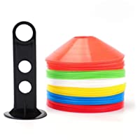 Tebery Conos marcadores 60 Unidades Incluye Soporte y Funda Juego de Amarillo- Azul- Naranja- Blanco- Rojo